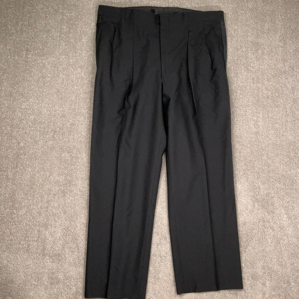 Brooks Brothers Suit Mens 45R Black Tuxedo Peak Satin Formal Wedding USA VTG USA